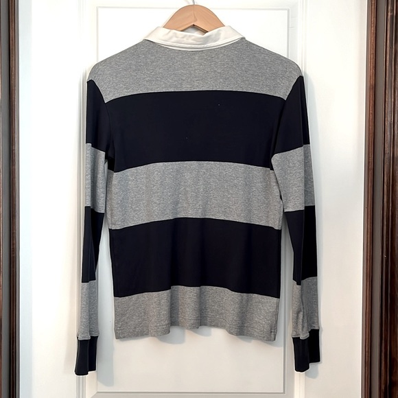 Lacoste Blue/Gray Polo Long Sleeve 40 - Picture 4 of 6